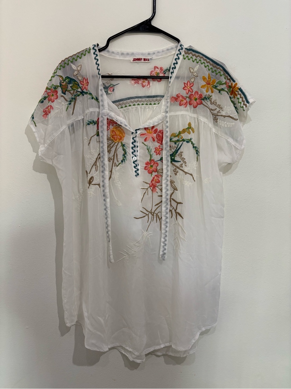 Johnny Was Hummingbird Blouse Size small